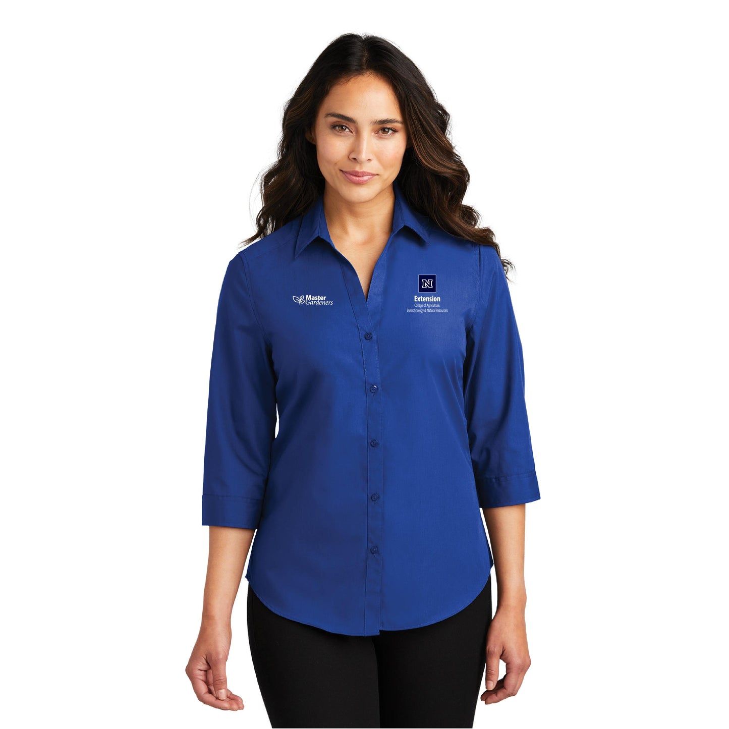 Port Authority® Ladies 3/4-Sleeve Carefree Poplin Shirt