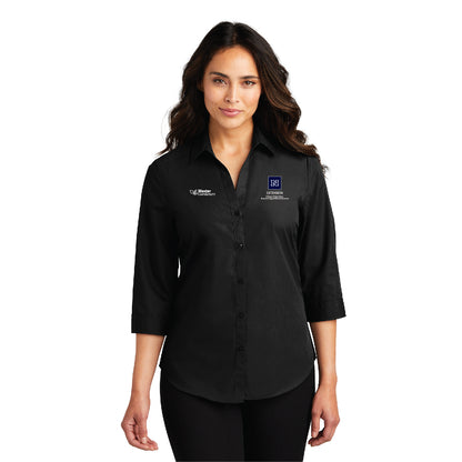 Port Authority® Ladies 3/4-Sleeve Carefree Poplin Shirt