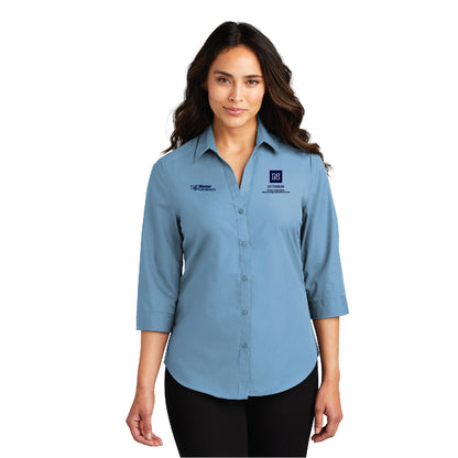 Port Authority® Ladies 3/4-Sleeve Carefree Poplin Shirt