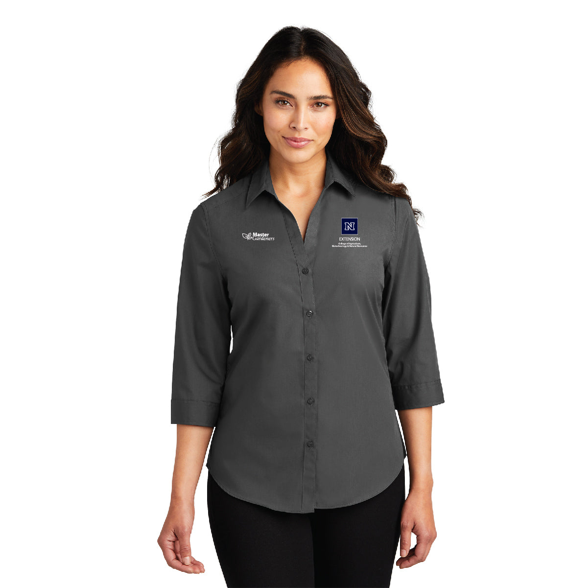 Port Authority® Ladies 3/4-Sleeve Carefree Poplin Shirt