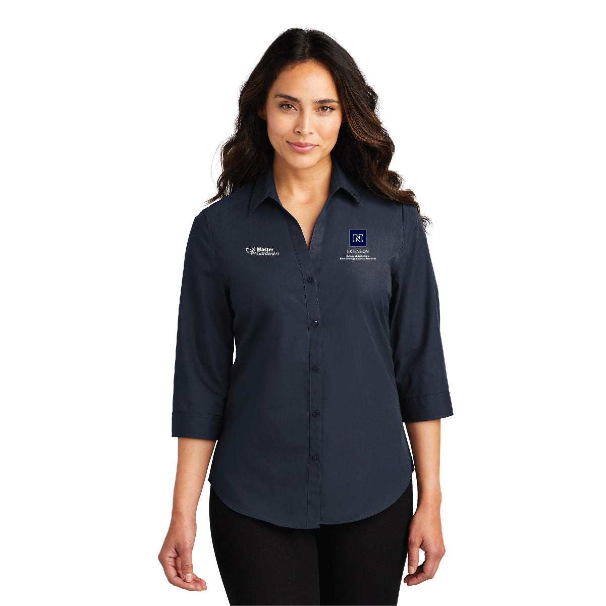 Port Authority® Ladies 3/4-Sleeve Carefree Poplin Shirt