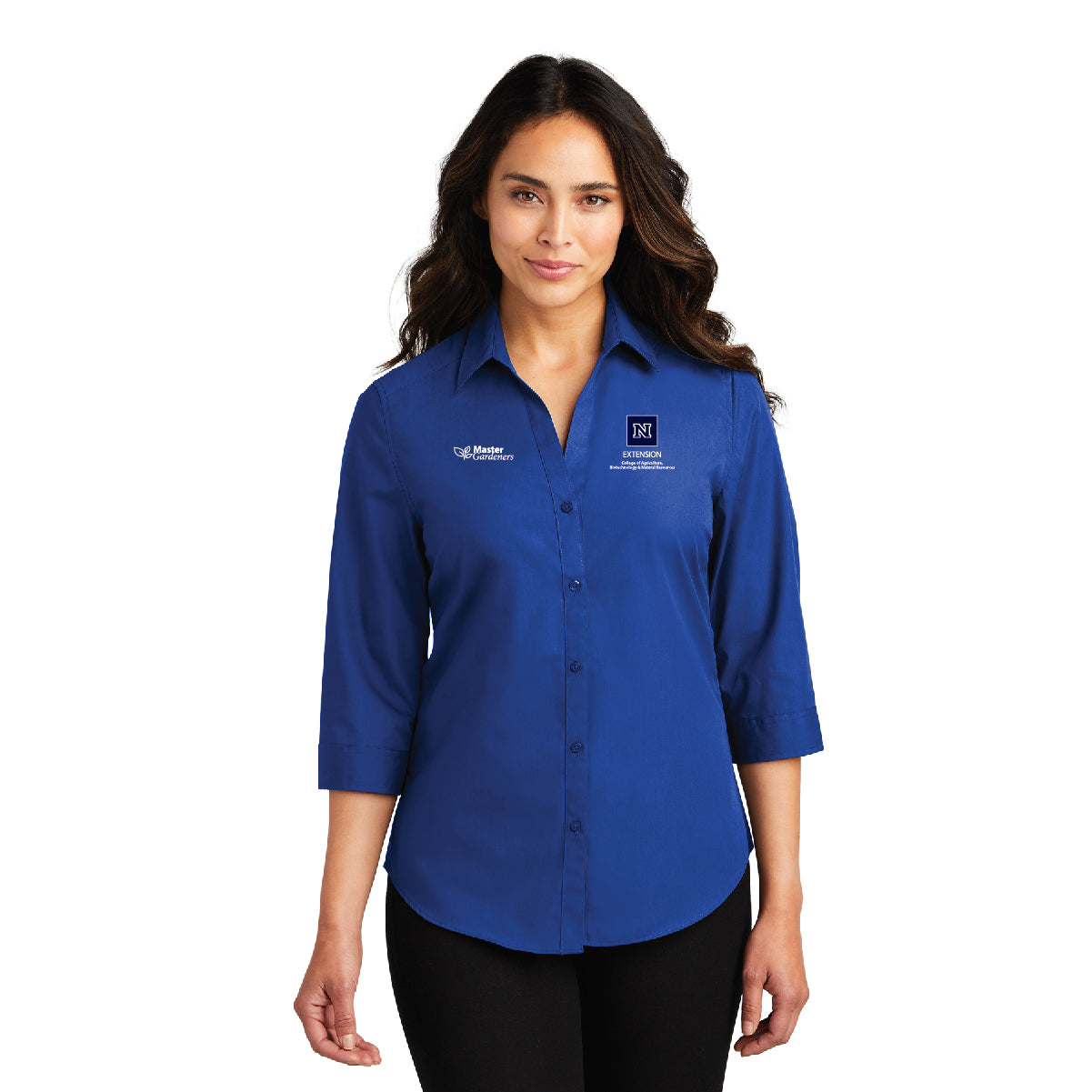 Port Authority® Ladies 3/4-Sleeve Carefree Poplin Shirt