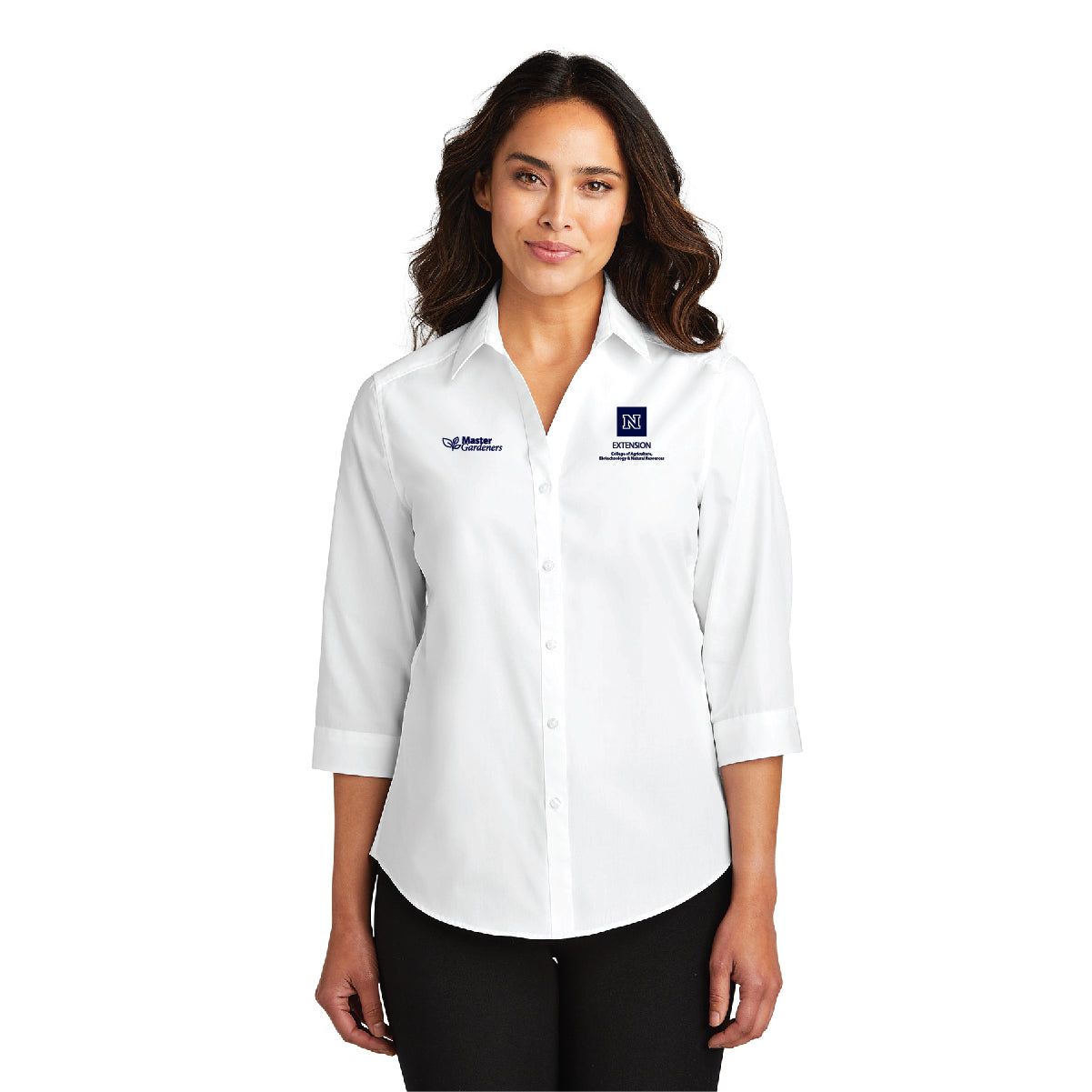 Port Authority® Ladies 3/4-Sleeve Carefree Poplin Shirt